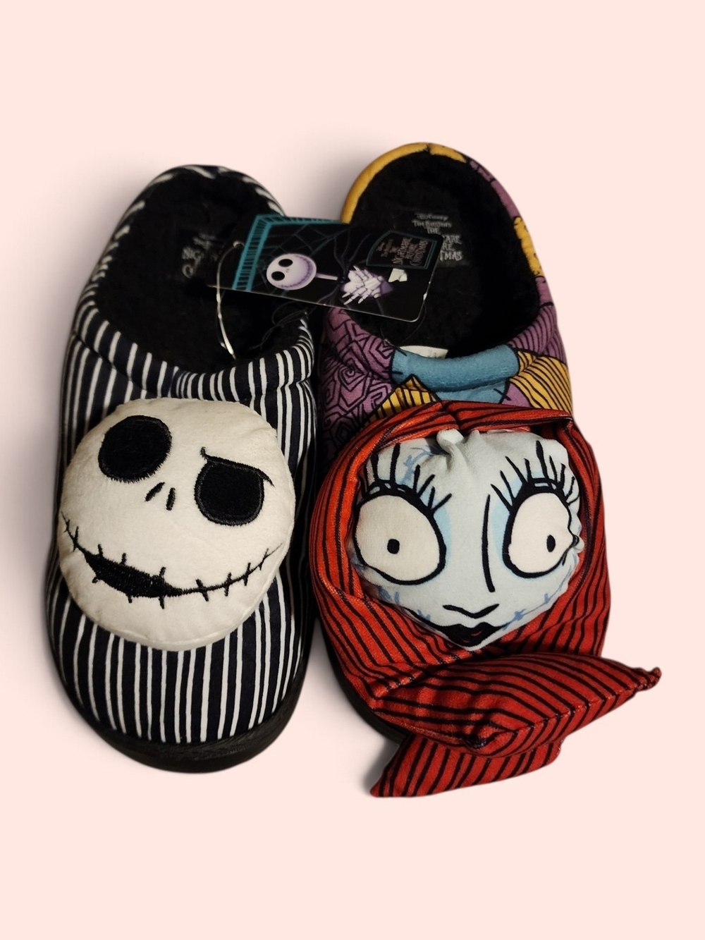 Nightmare Before Christmas Plush Slippers - Jack & Sally